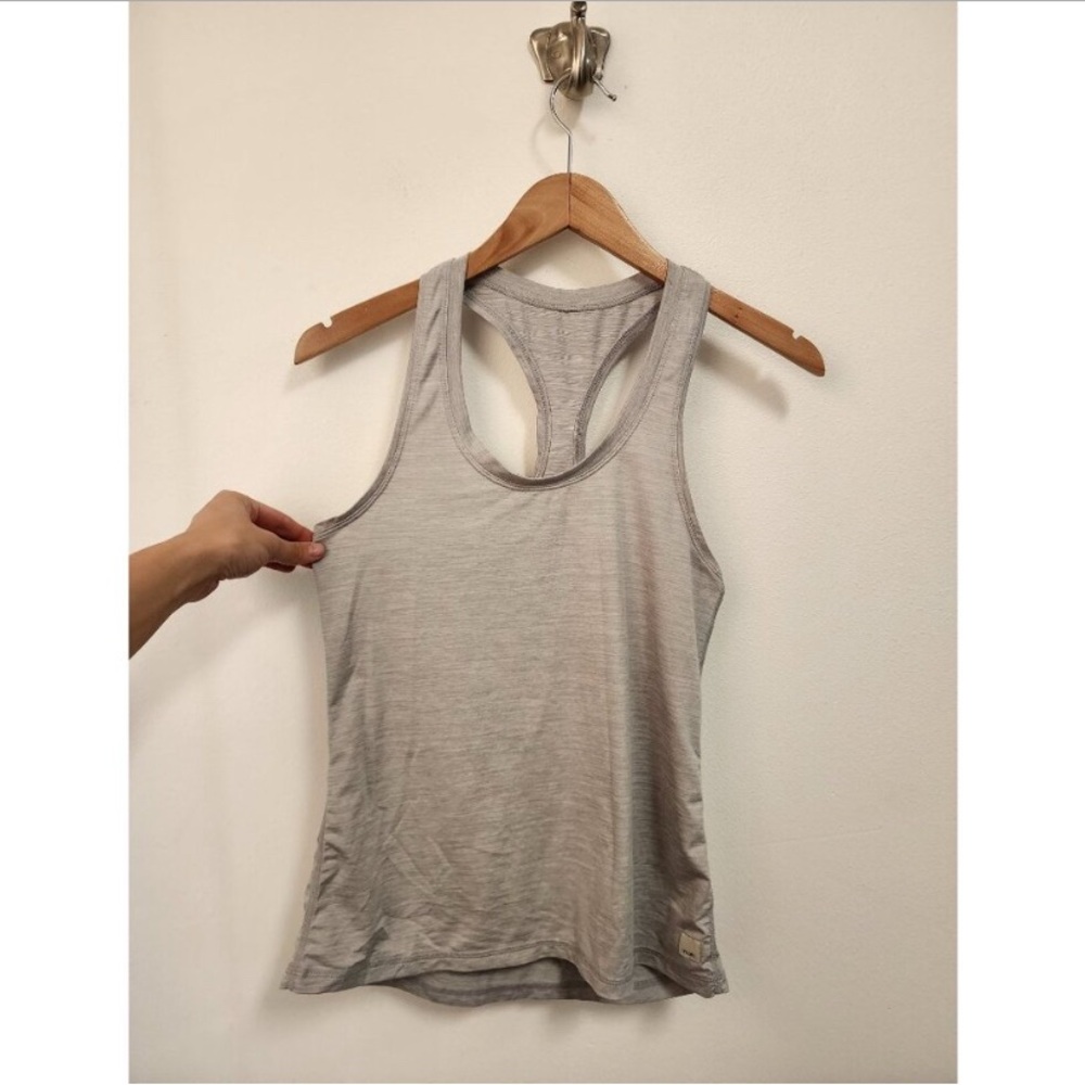 Vuori gray heather racerback tank top S